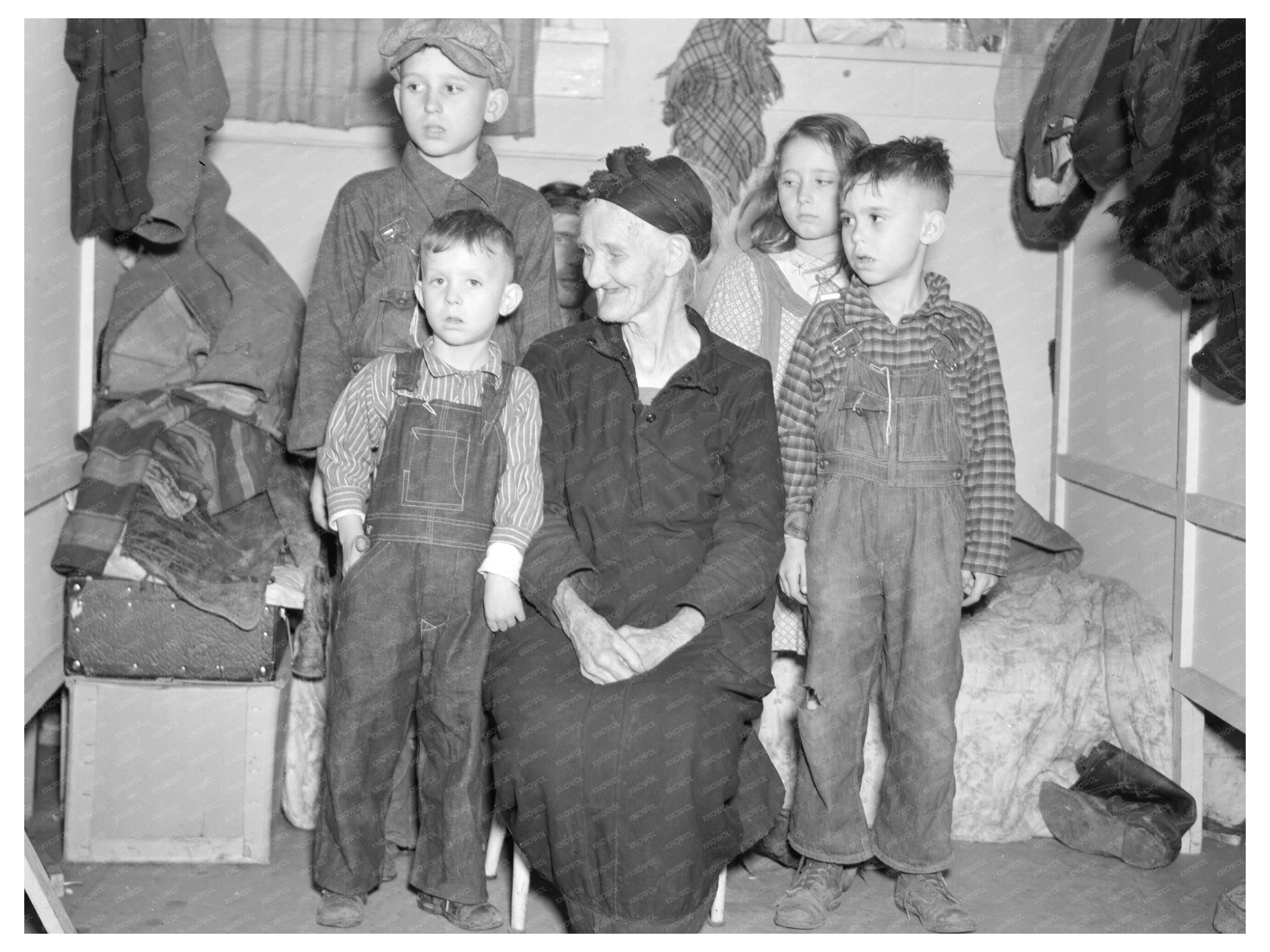 Children Cared for by Elderly Woman During 1937 Missouri Flood