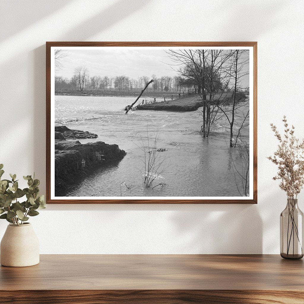 Flooded Country Road in Patoka Indiana February 1937