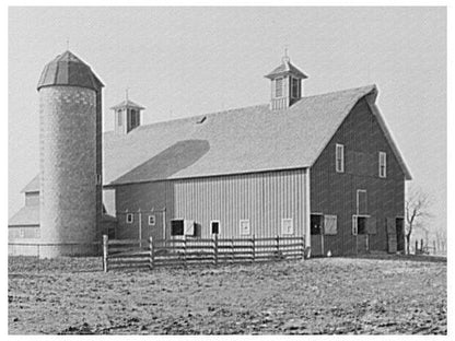 Barn and Silo at Mary Lahs Indiana Farm 1937