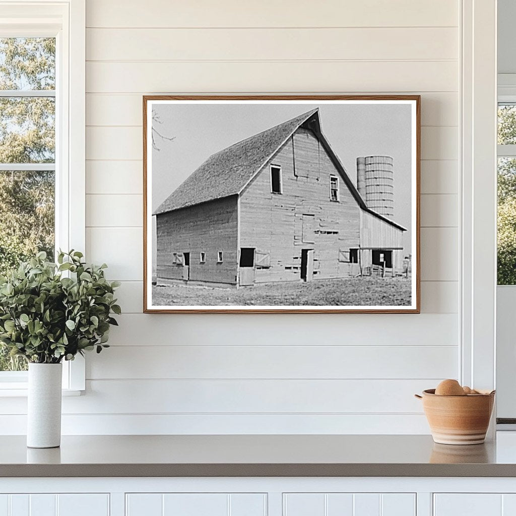 Barn and Silo on Indiana Farm February 1937