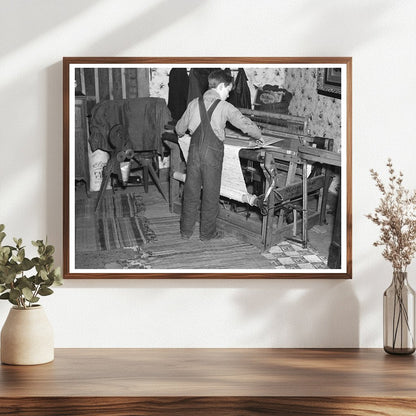 Son Weaving Rug in Indiana Farmhouse March 1937