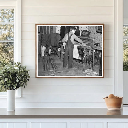 Son Weaving Rug in Indiana Farmhouse March 1937