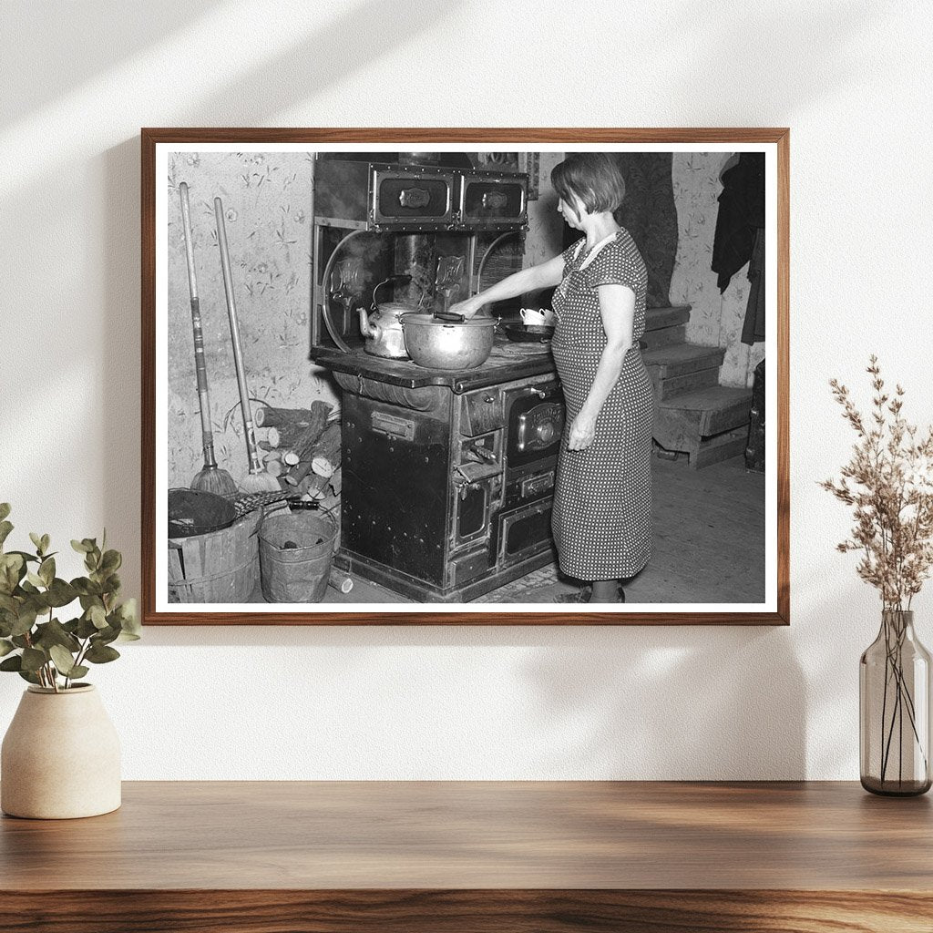 Mrs. Erasty Emrich in Kitchen Battle Ground Indiana 1937