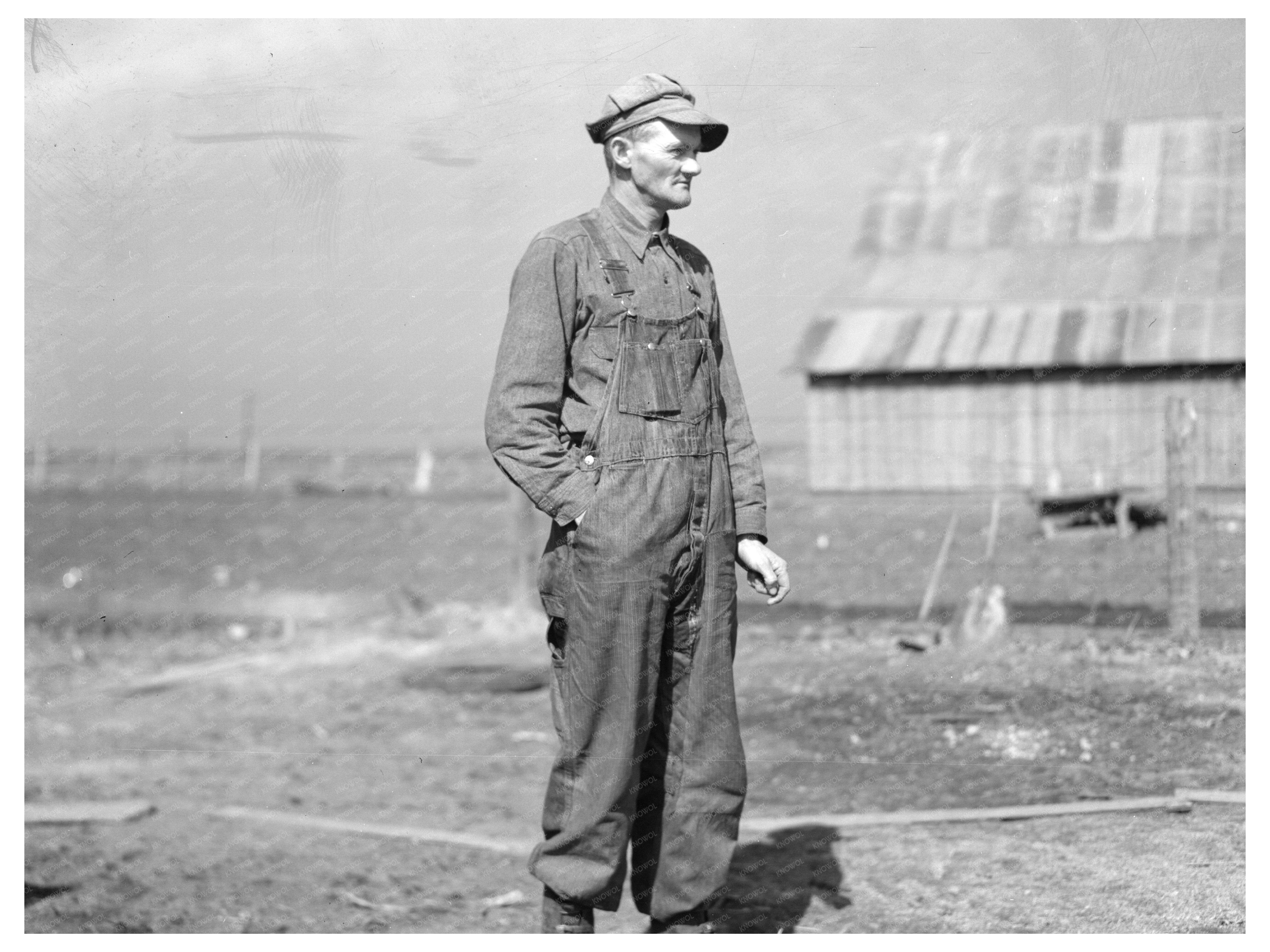 Tip Estes on Farm in Benton County Indiana March 1937