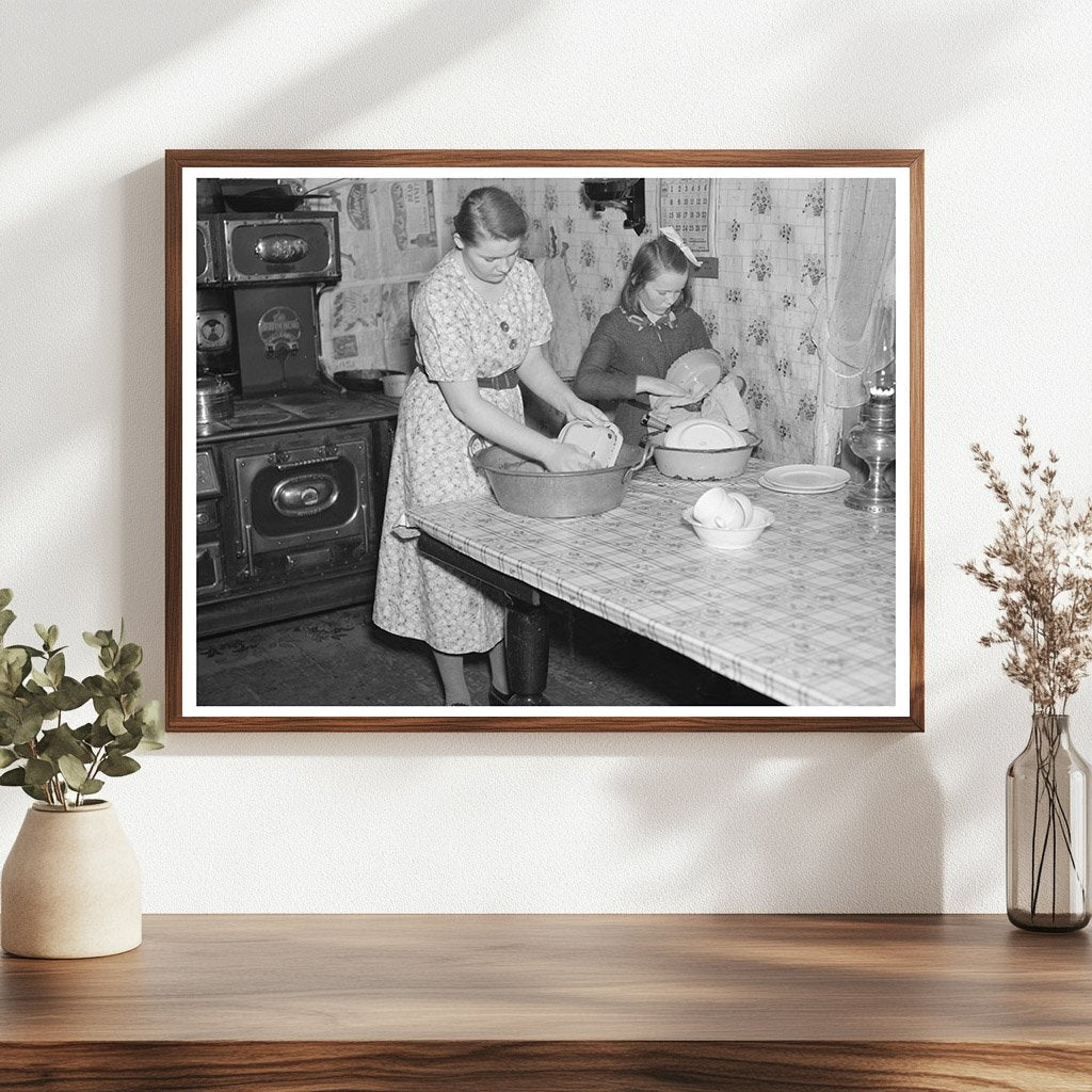 Daughter Making Beds in Benton County Indiana 1937