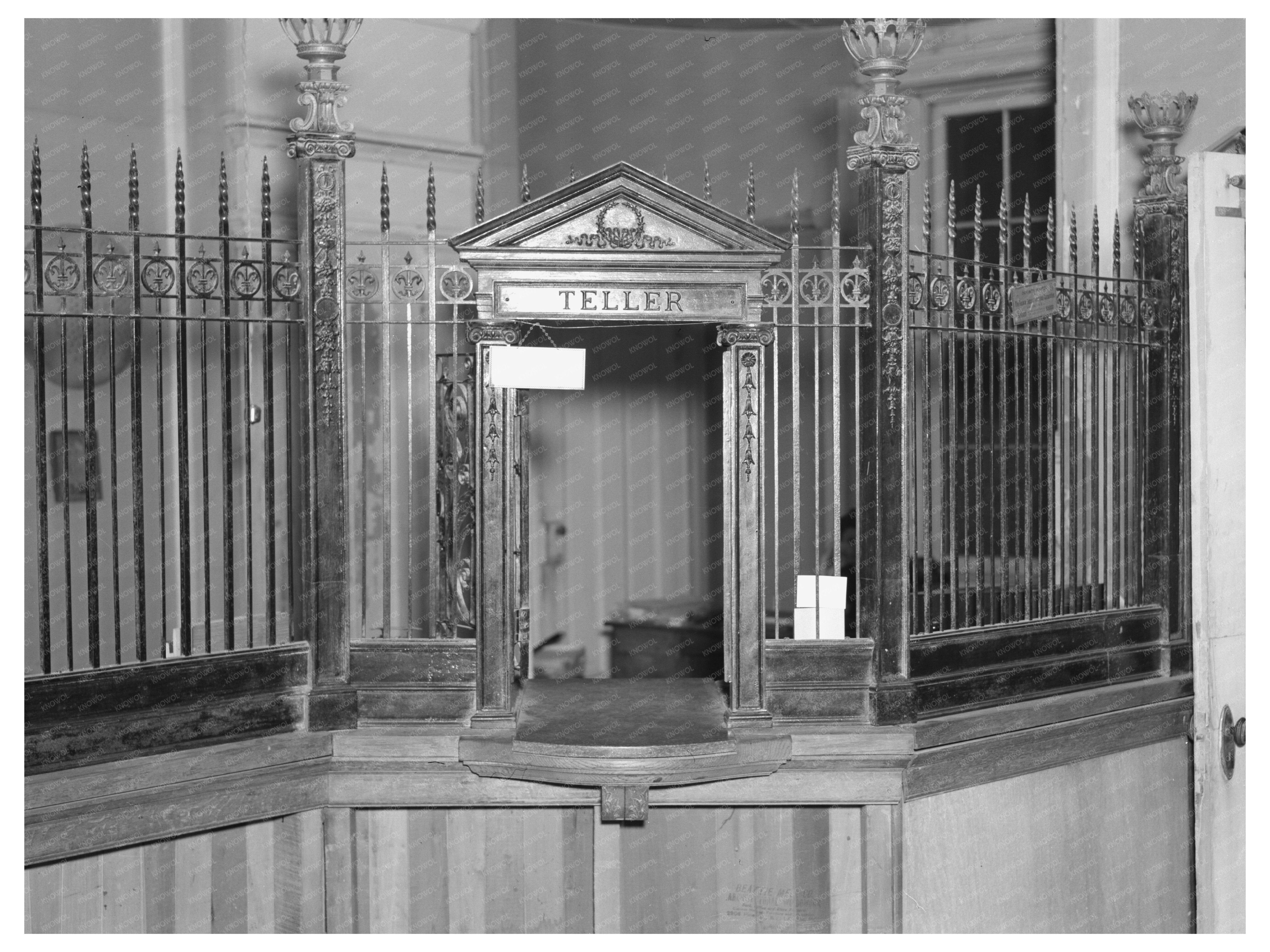 Shawneetown Bank Interior April 1937 Vintage Photo