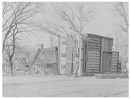 Houses Overturned by 1937 Flood in Shawneetown Illinois