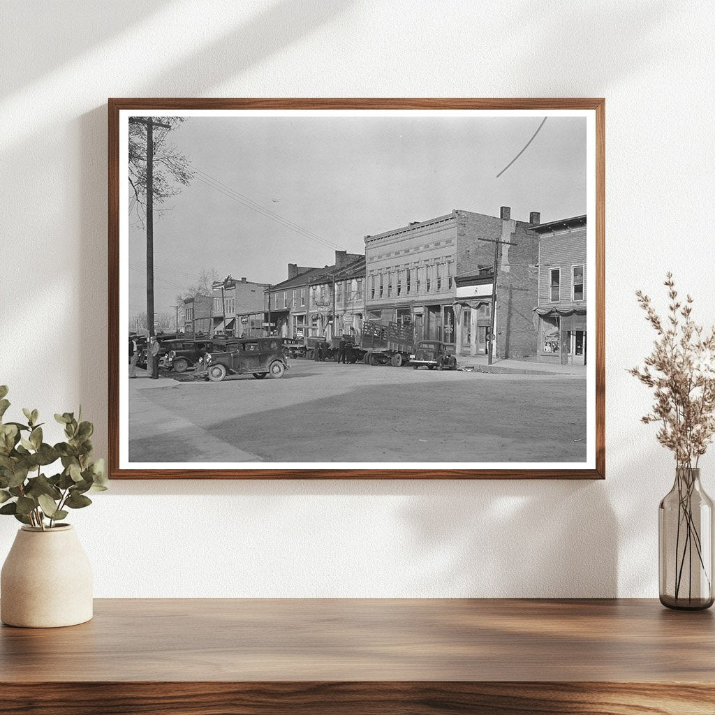 Shawneetown Illinois Main Street April 1937 Historical Image