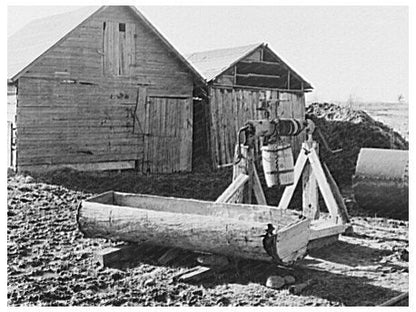 Farmyard of Matt Henry Tipler Wisconsin April 1937