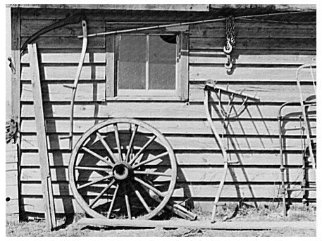 Primitive Scythe Rake on Matt Henrys Farm Wisconsin 1937