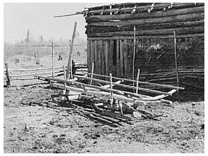 Wagon Sled on Bodray Farm Tipler Wisconsin May 1937