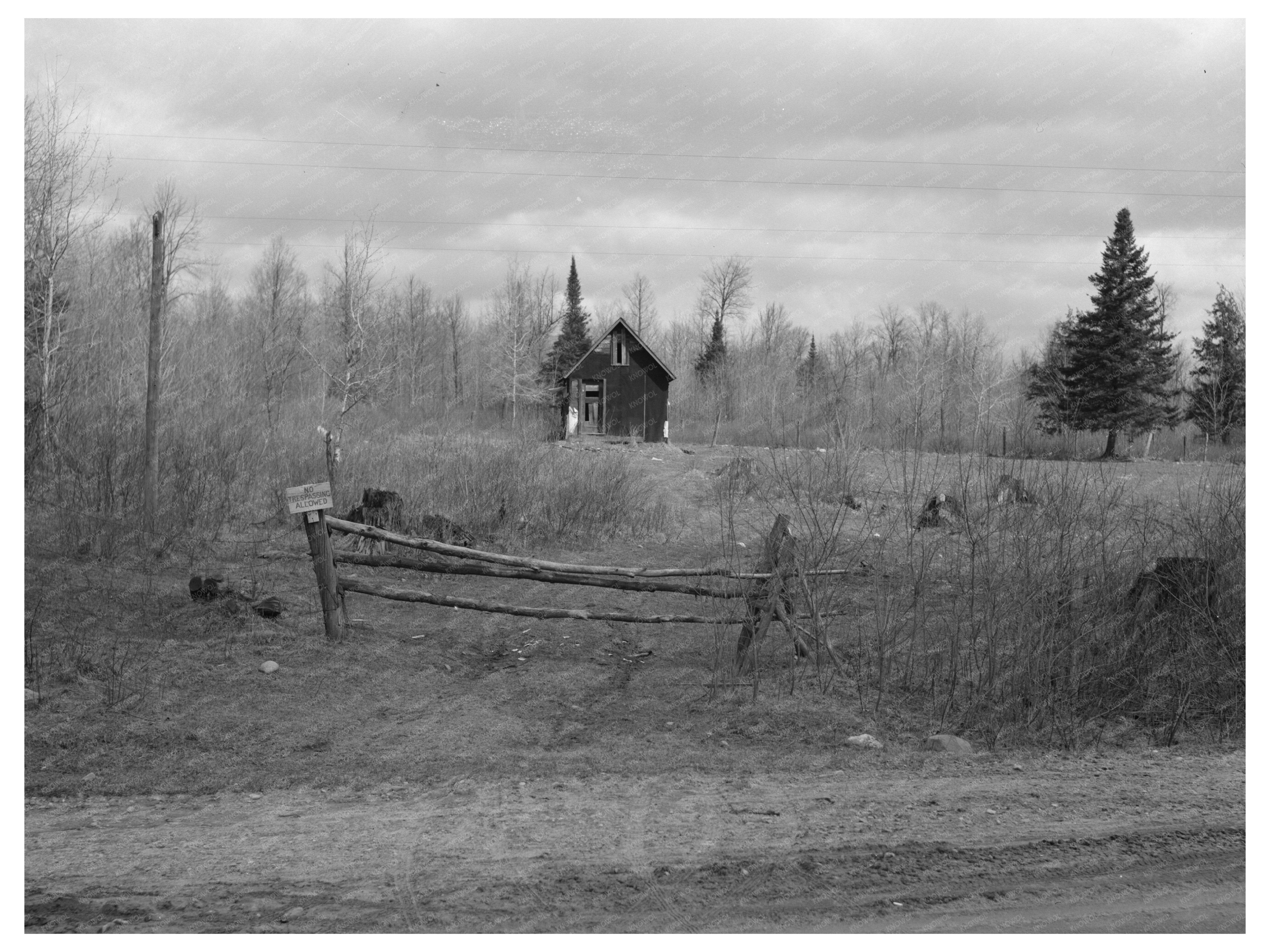 Abandoned Farm Landscape Tipler Long Lake Wisconsin 1937