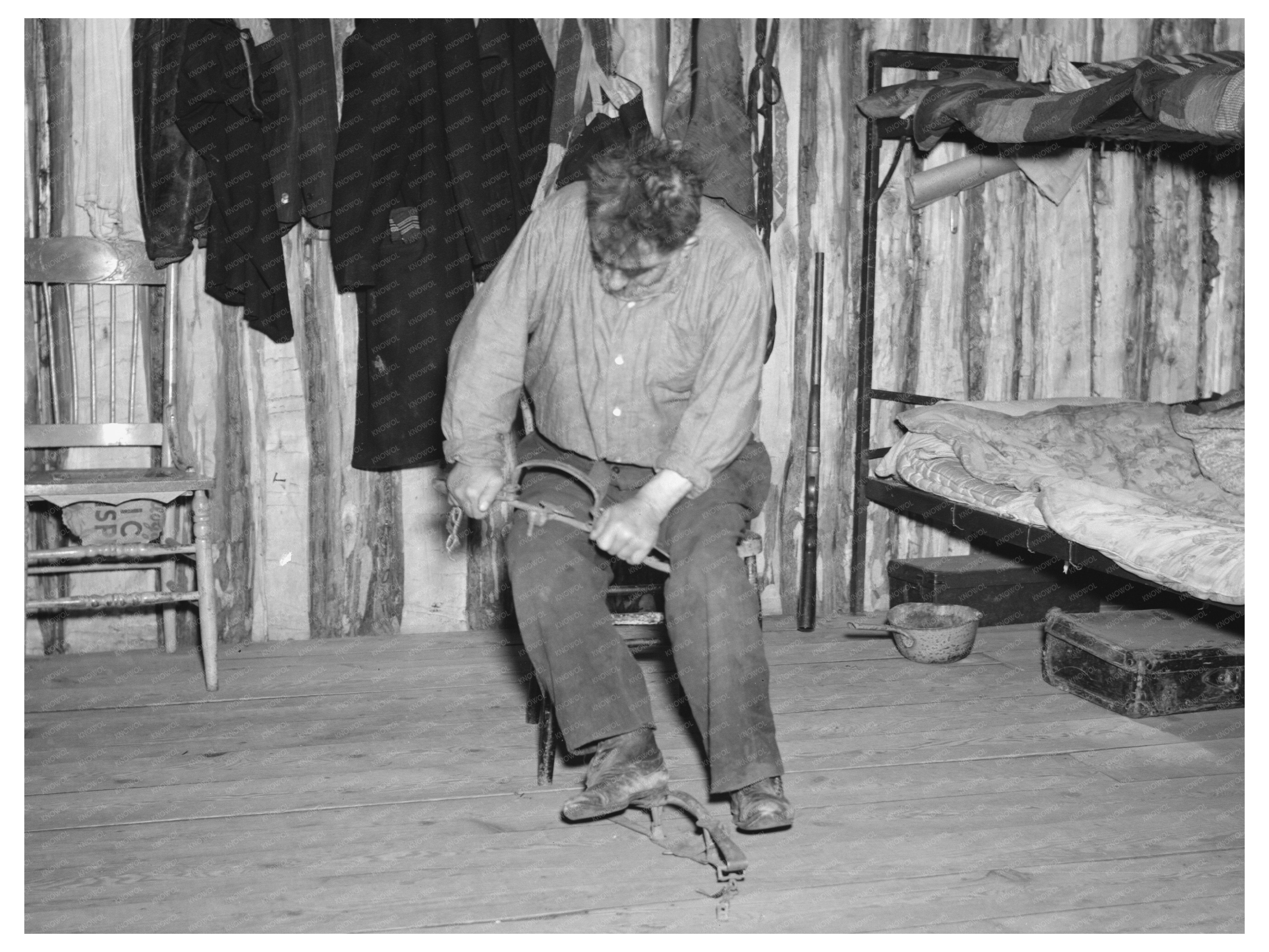 Black Aleck Dickinson Setting Trap in Iron County 1937