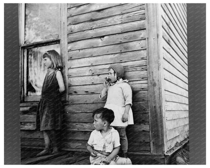 Children in Gibbs City Michigan 1937 Vintage Photo