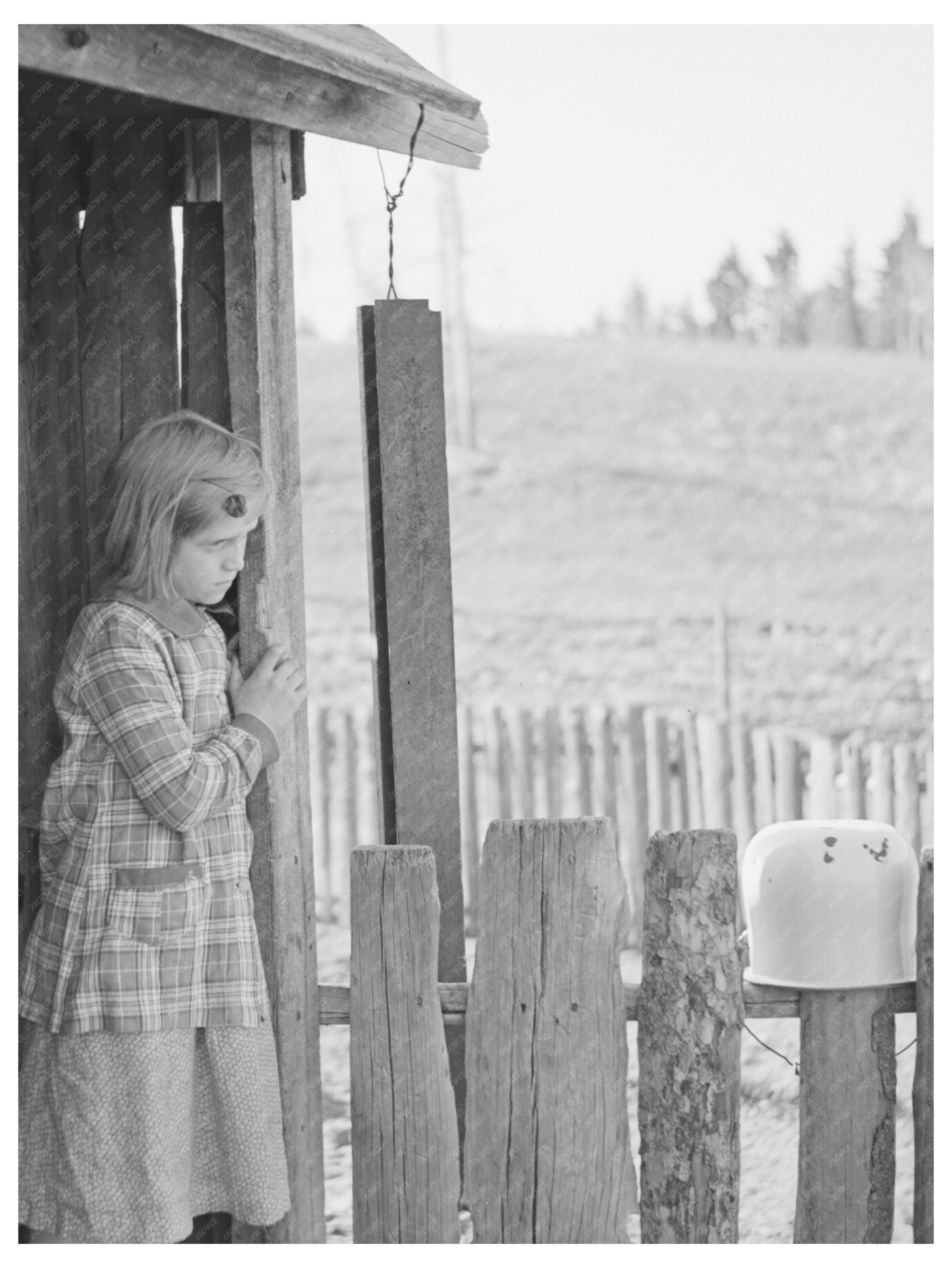 Child in Doorway of Home Near Silk Lake Michigan 1937