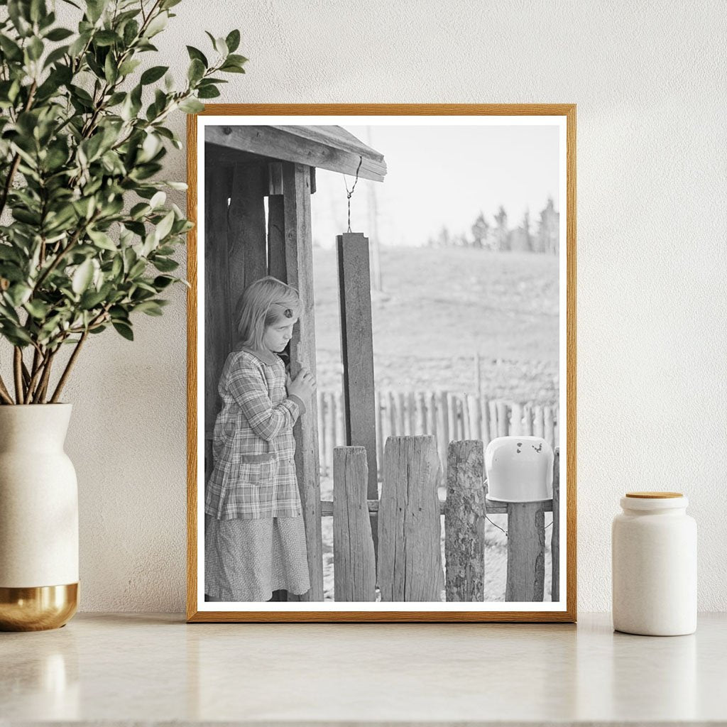 Child in Doorway of Home Near Silk Lake Michigan 1937