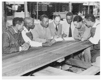 Homesteaders at Sabine Farms sign medical contract 1941