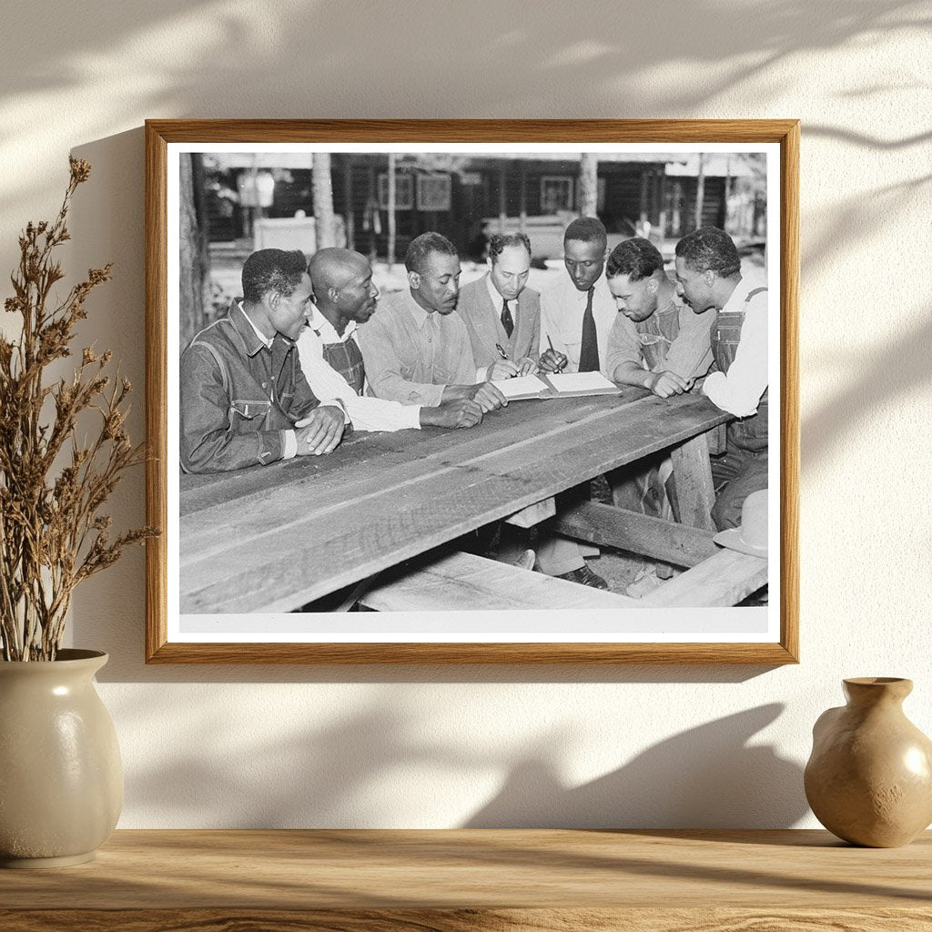 Homesteaders at Sabine Farms sign medical contract 1941