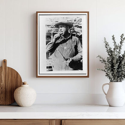 Sugarcane Worker in Louisiana October 1938 Vintage Photo