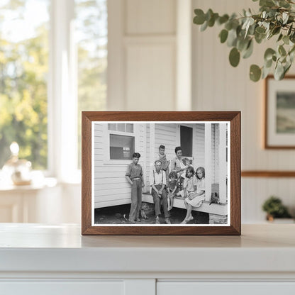 John Bunyan Locklear Family on Porch Pembroke Farms 1939