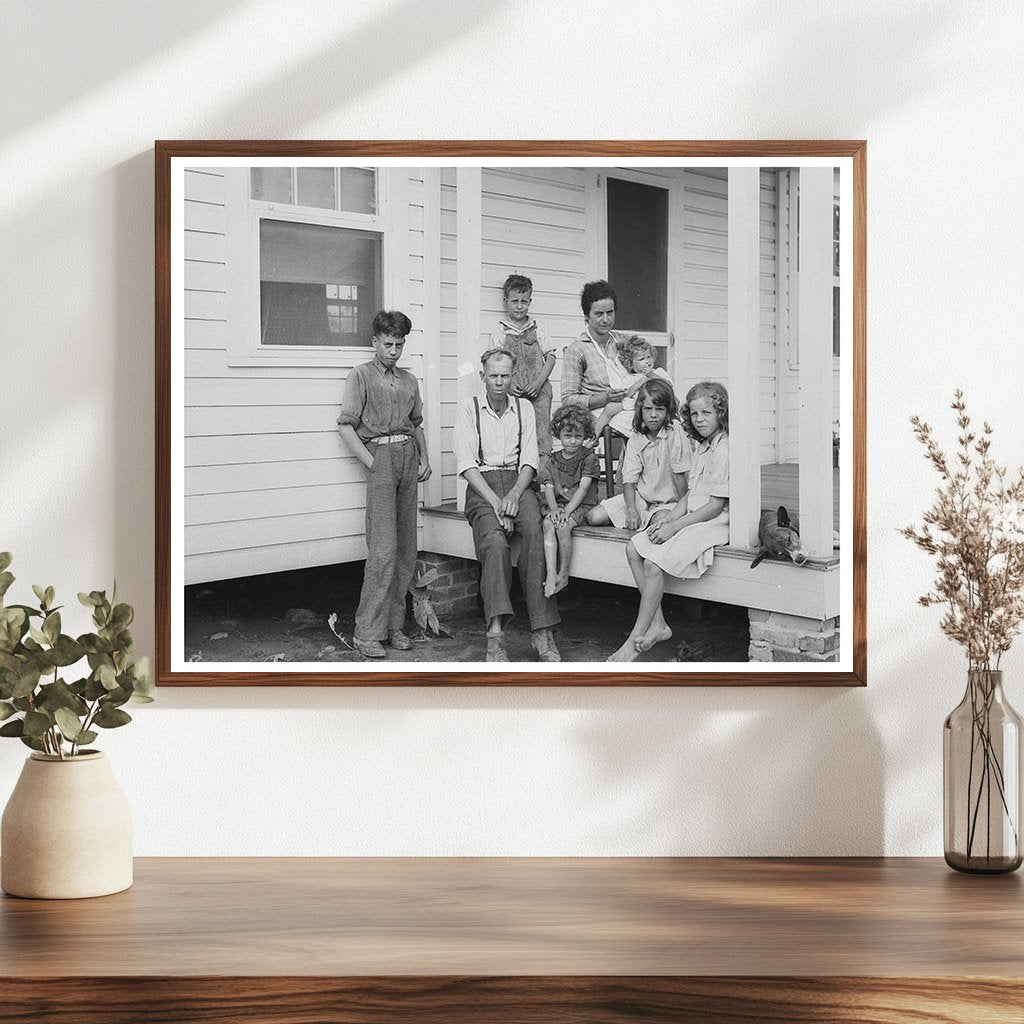 John Bunyan Locklear Family on Porch Pembroke Farms 1939