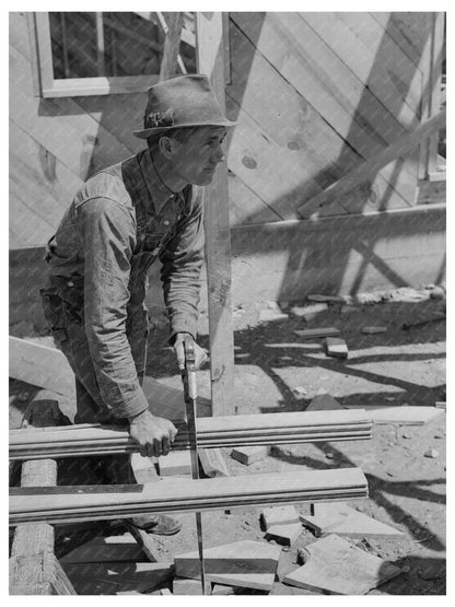 Vernon Hardcastle Working on Home Wheeler County Texas 1939