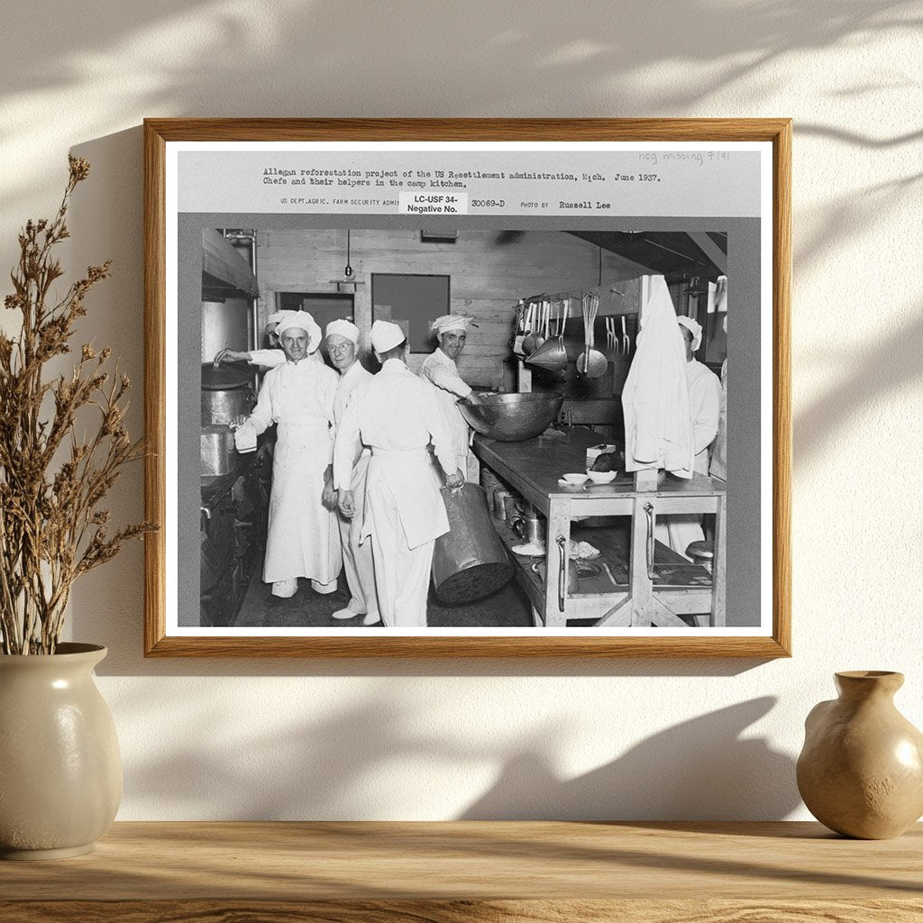 1937 Allegan Project Chefs and Helpers Vintage Photo