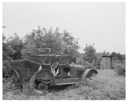 1937 Vintage Auto and Outhouse on Wisconsin Farm