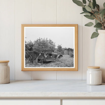 1937 Vintage Auto and Outhouse on Wisconsin Farm