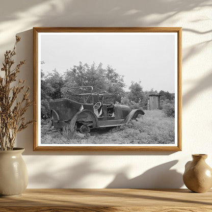 1937 Vintage Auto and Outhouse on Wisconsin Farm