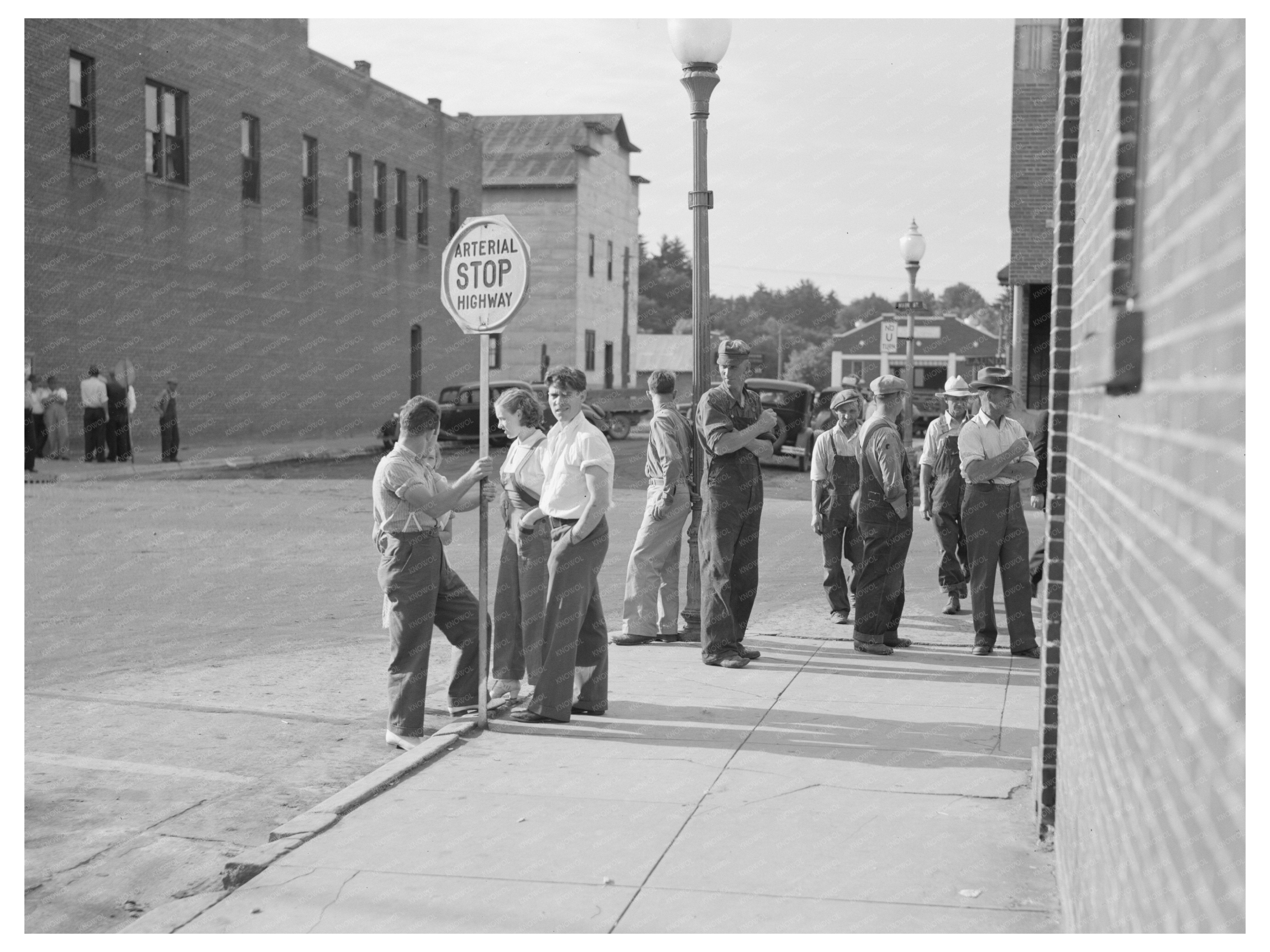 Vintage Street Corner in Black River Falls Wisconsin 1937