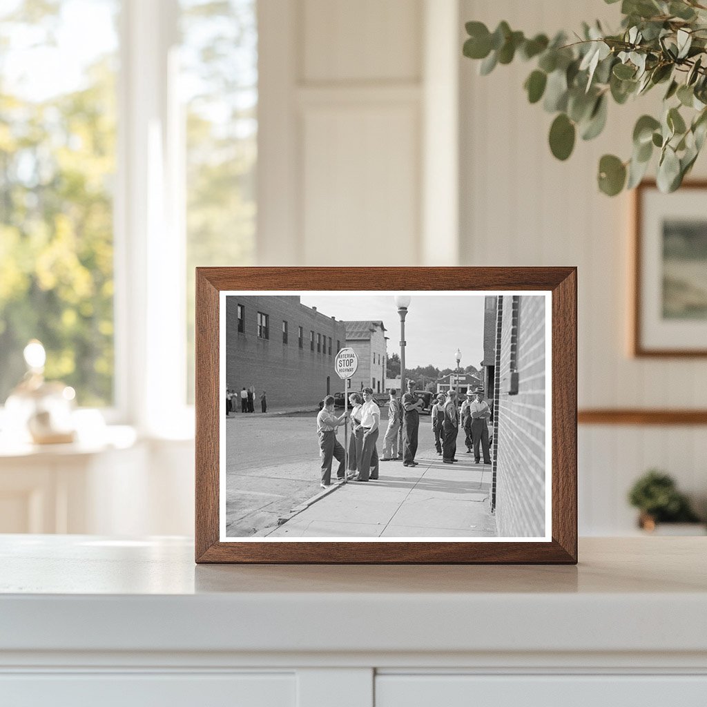 Vintage Street Corner in Black River Falls Wisconsin 1937