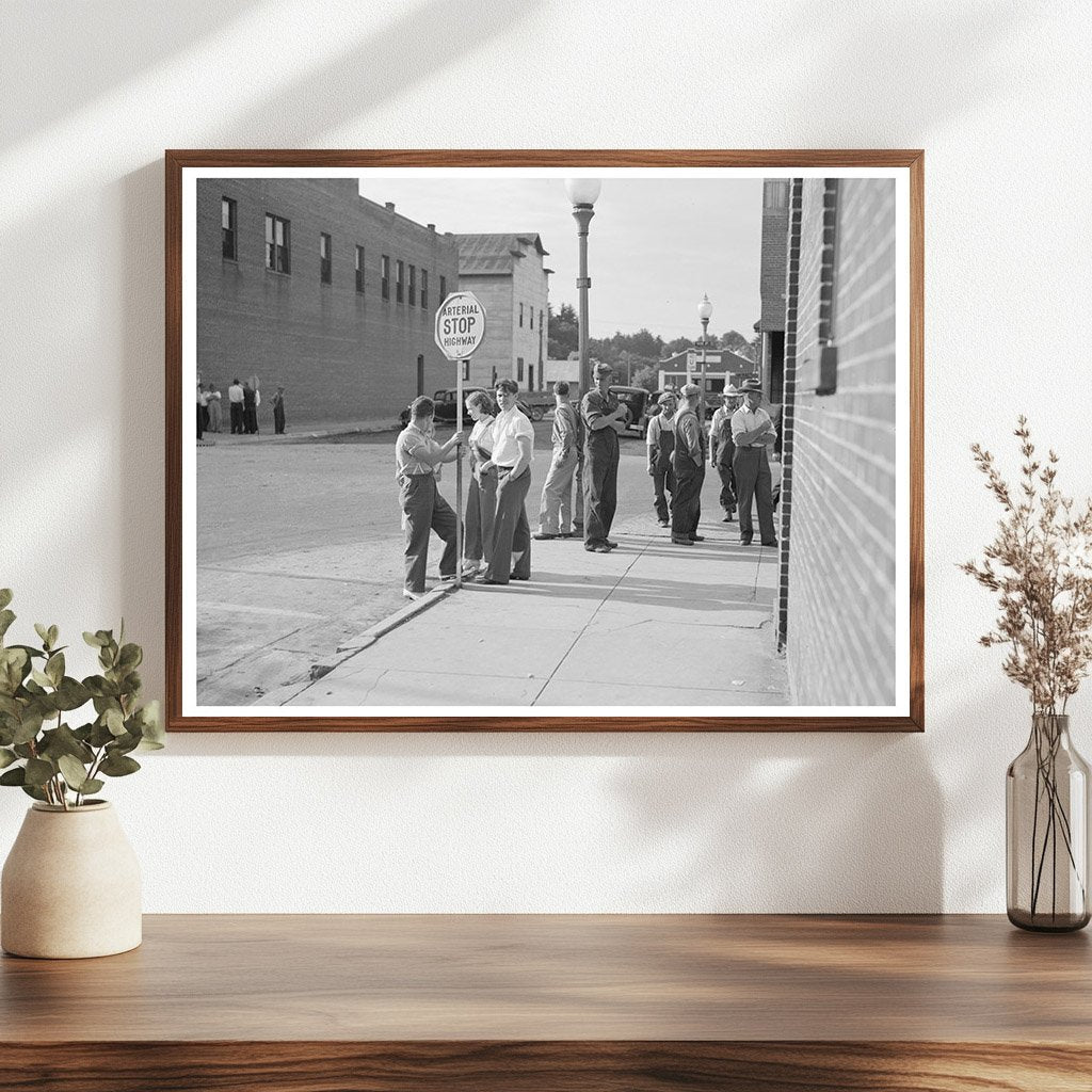 Vintage Street Corner in Black River Falls Wisconsin 1937