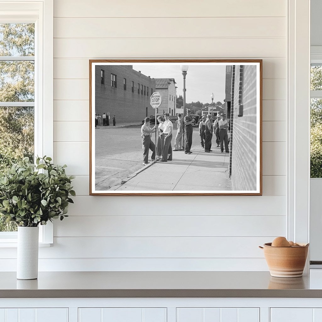 Vintage Street Corner in Black River Falls Wisconsin 1937