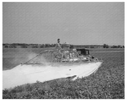 1937 Man Spraying Insecticide on Pea Vines in Wisconsin