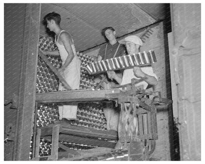 Vintage 1937 Canning Factory Unloading Peas in Wisconsin