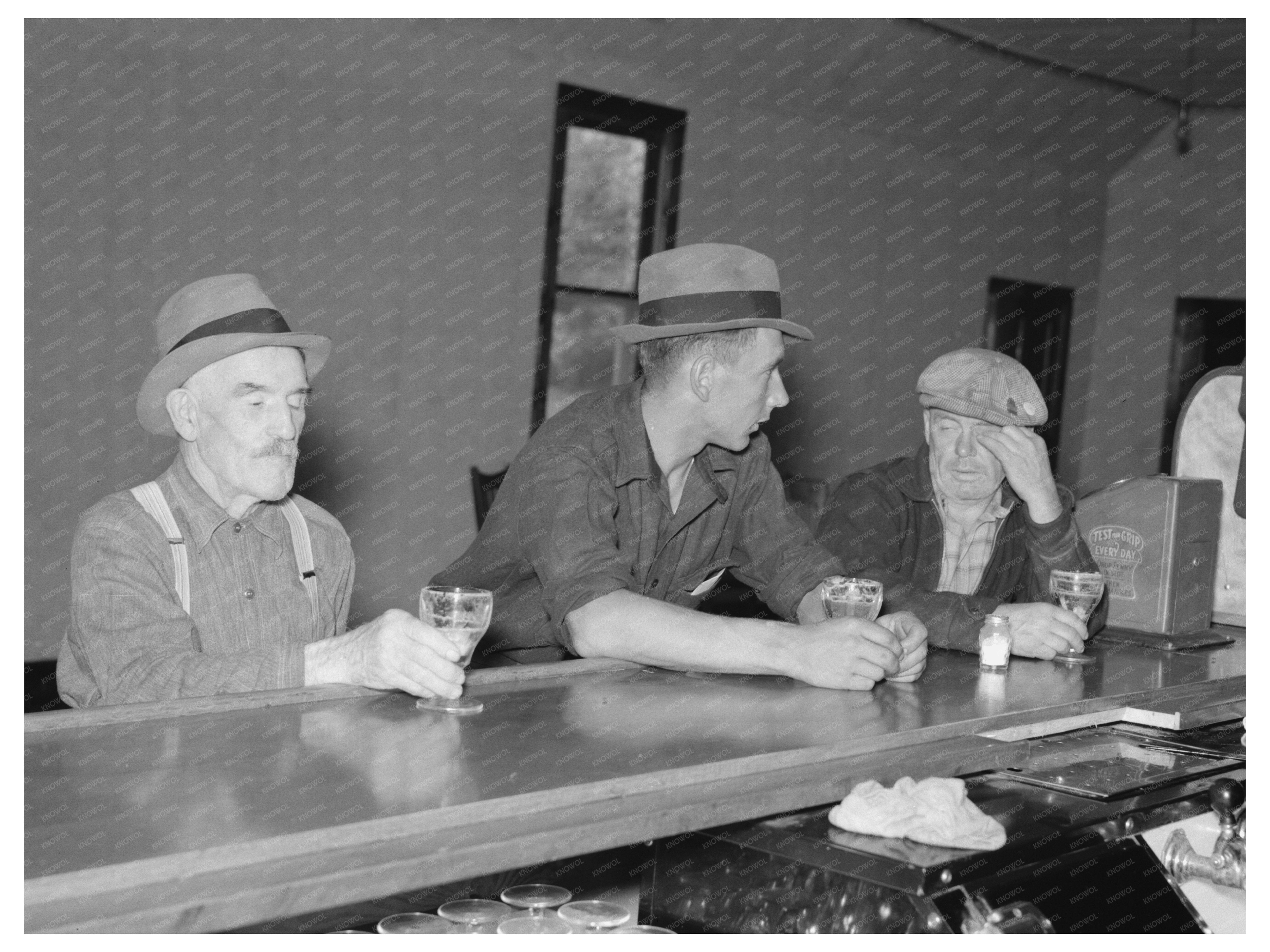 Lumberjacks in Beer Parlor Craigville Minnesota August 1937