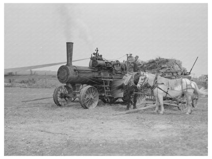 Steam Threshing Machine in Kewanee Illinois 1937