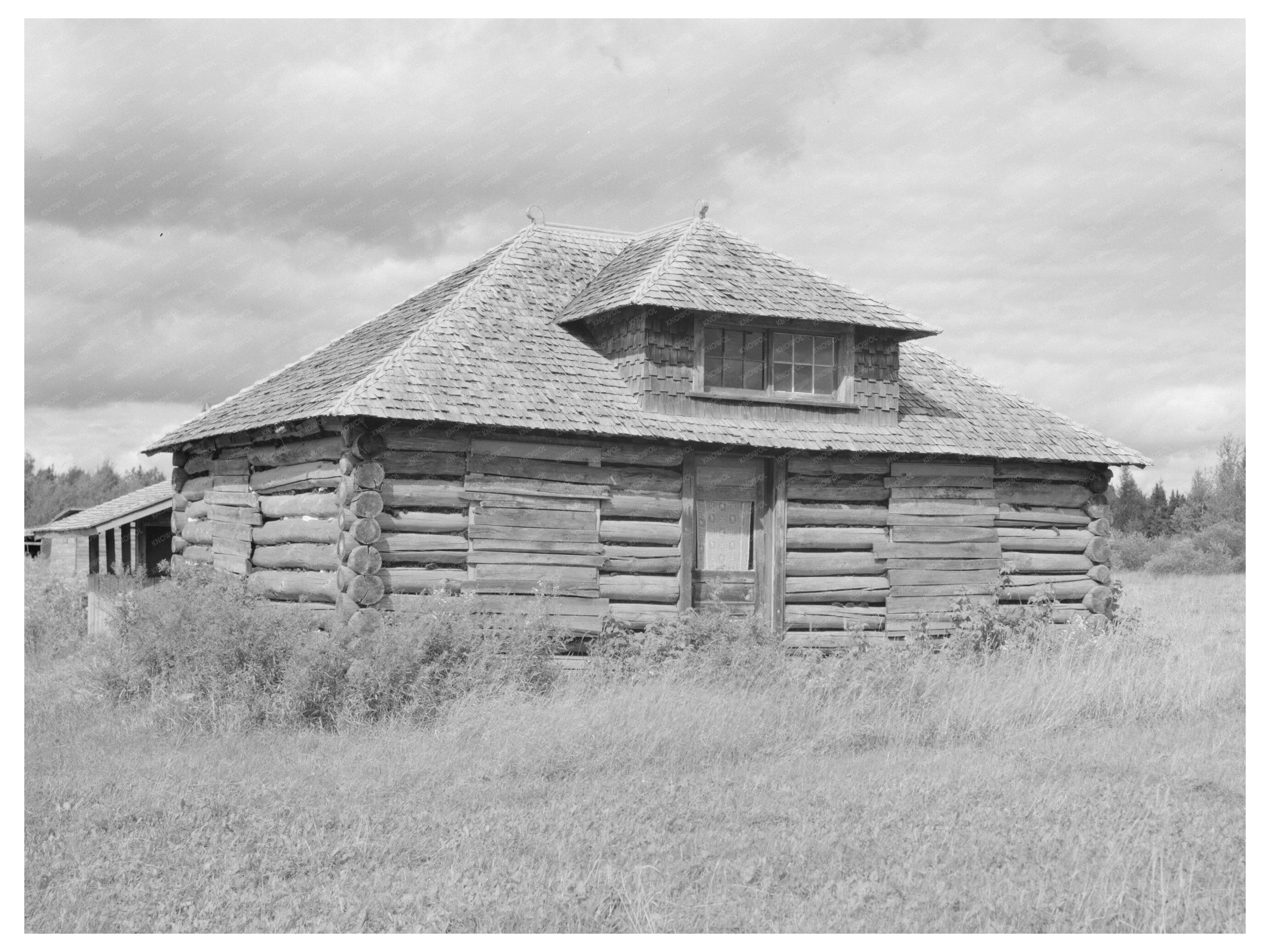 Vintage 1937 Abandoned Log Cabin near Gheen Minnesota