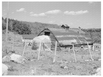 Vintage Barn and Straw Stack on Cut-Over Farm 1937