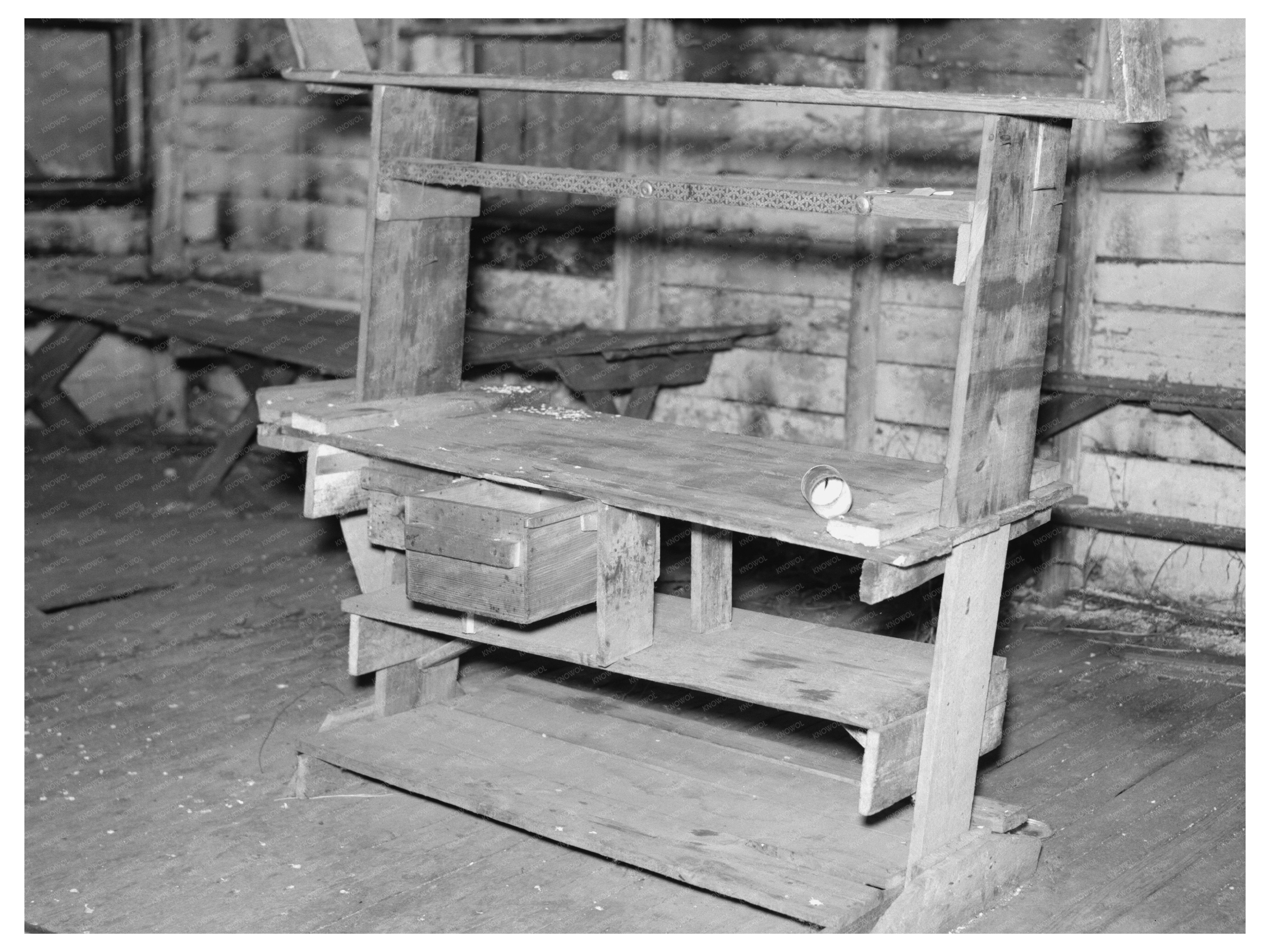 Serving Table in Abandoned Lumber Camp Minnesota 1937