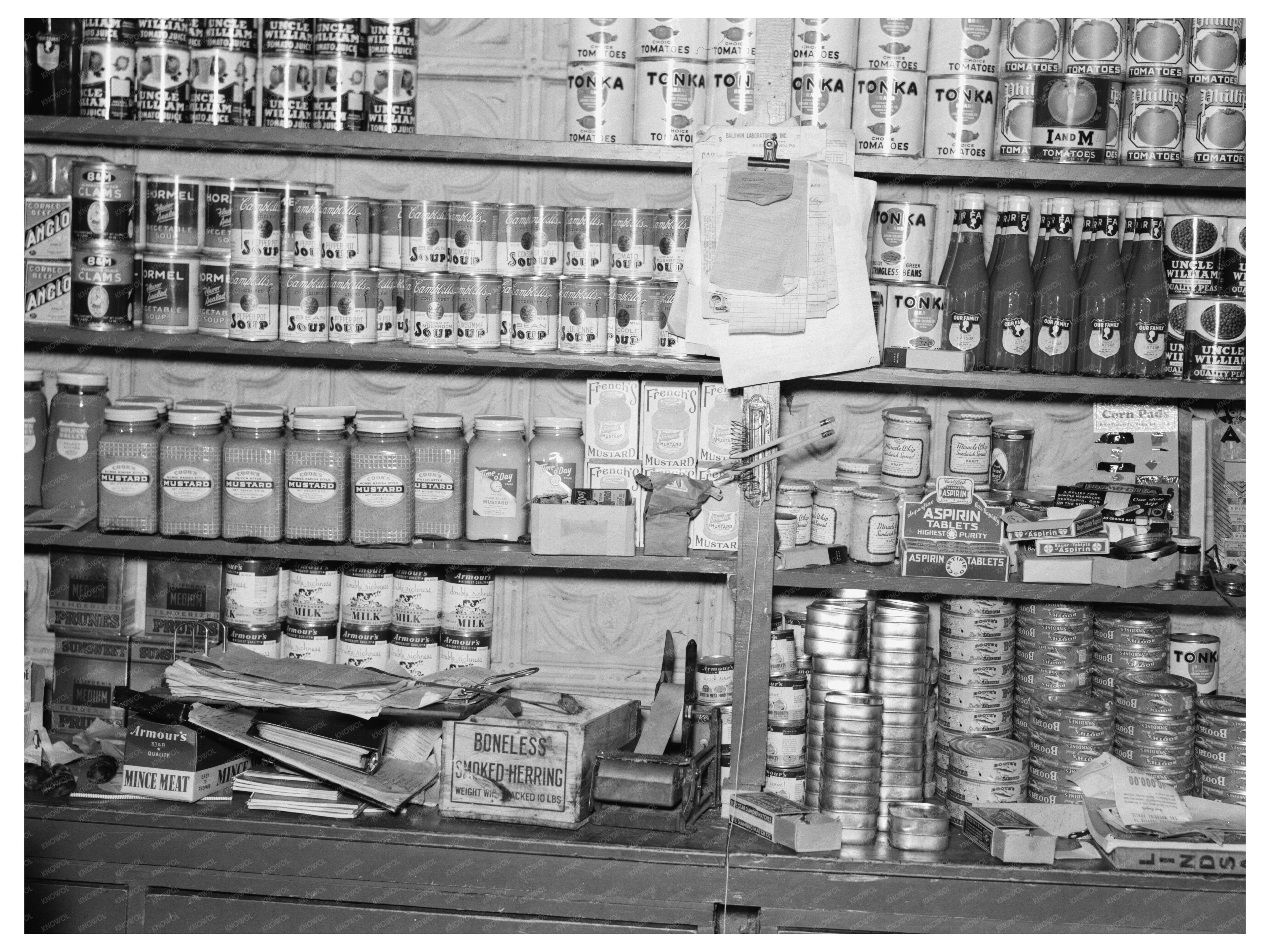 Funkley Minnesota Grocery Store Interior August 1937