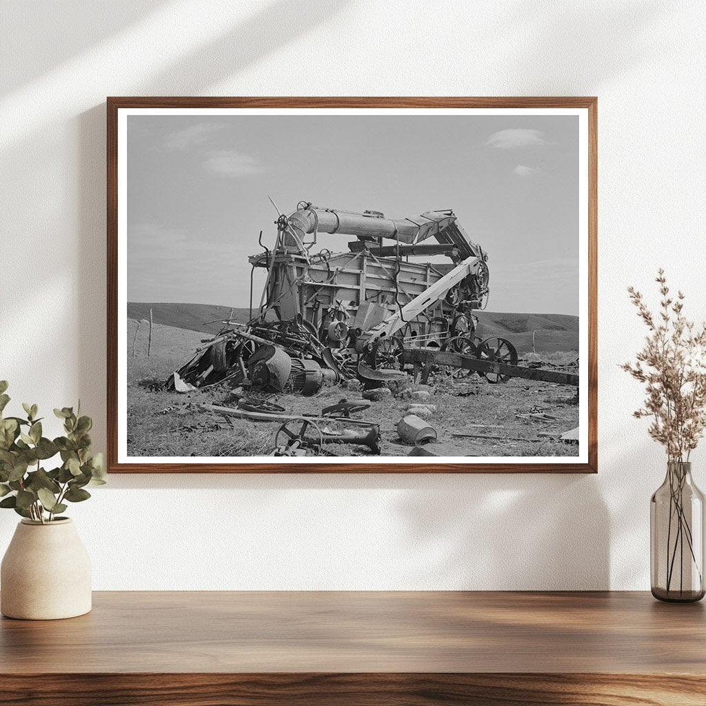 Old Threshing Machine on Farm North Dakota September 1937