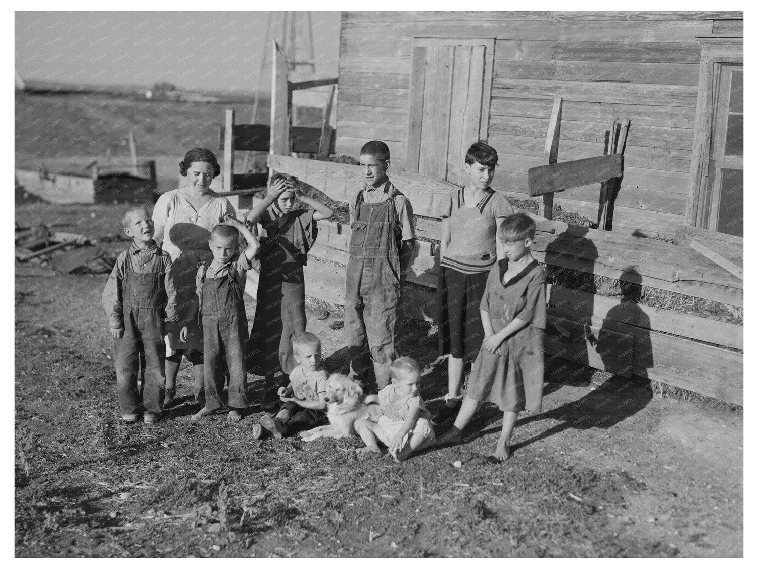 Floyd Peaches Family in Rural North Dakota 1937