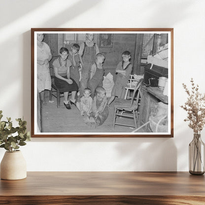 Frank Peaches Family in Their Living Room North Dakota 1937