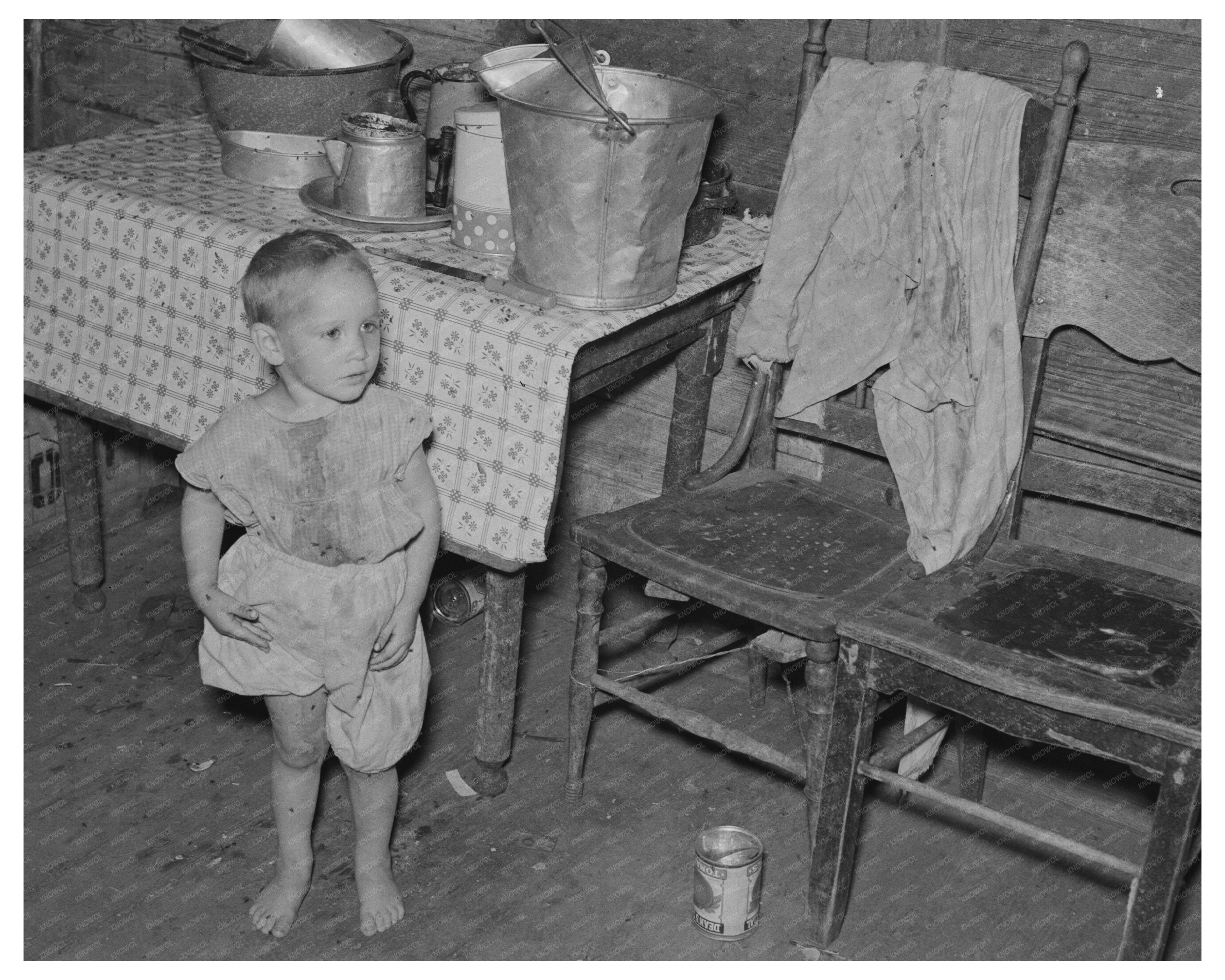 Child on North Dakota Farm September 1937 Drought Impact