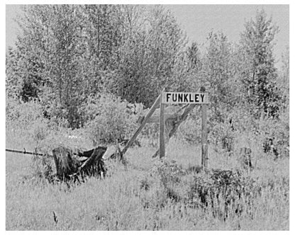 Funkley Minnesota Vintage Sign September 1937 Photo