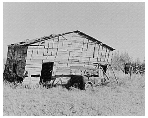 Vintage Barn and Stock Loading Runway Funkley Minnesota 1937