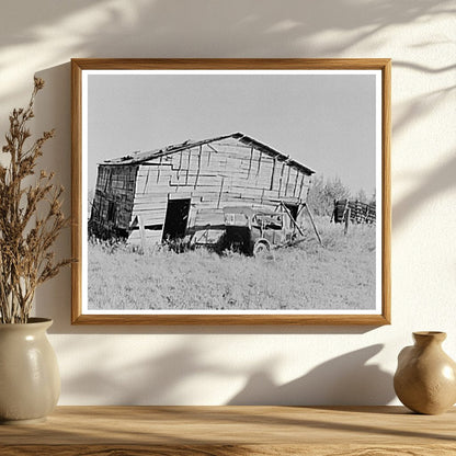 Vintage Barn and Stock Loading Runway Funkley Minnesota 1937