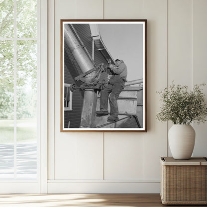 Farmer Operating Thresher in Minnesota Fields 1937